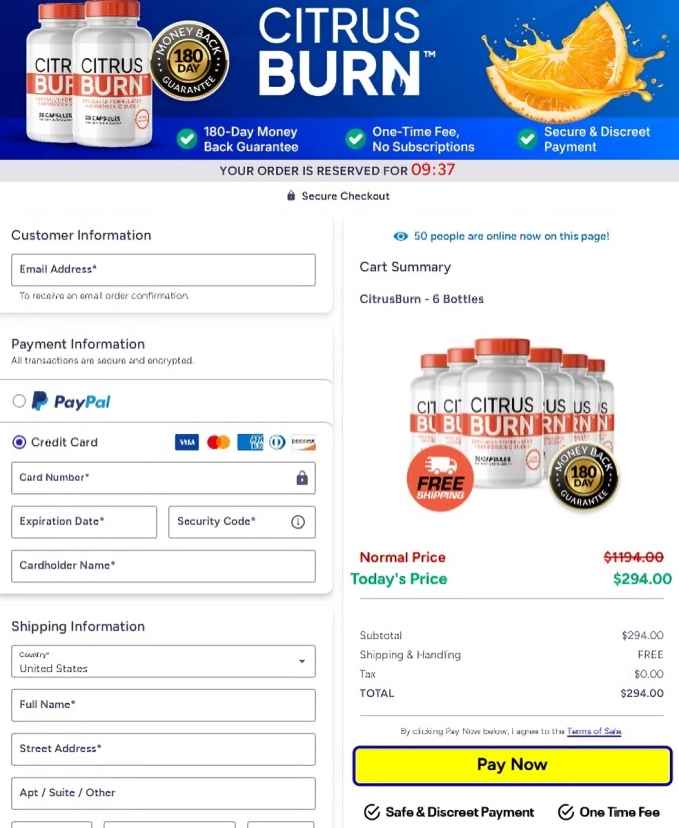 CitrusBurn CitrusBurn Order Page